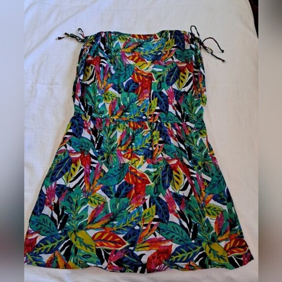 Lauren Ralph Lauren women's 1X Rainforest Tropical Farrah Mini swim cover up - Picture 9 of 11